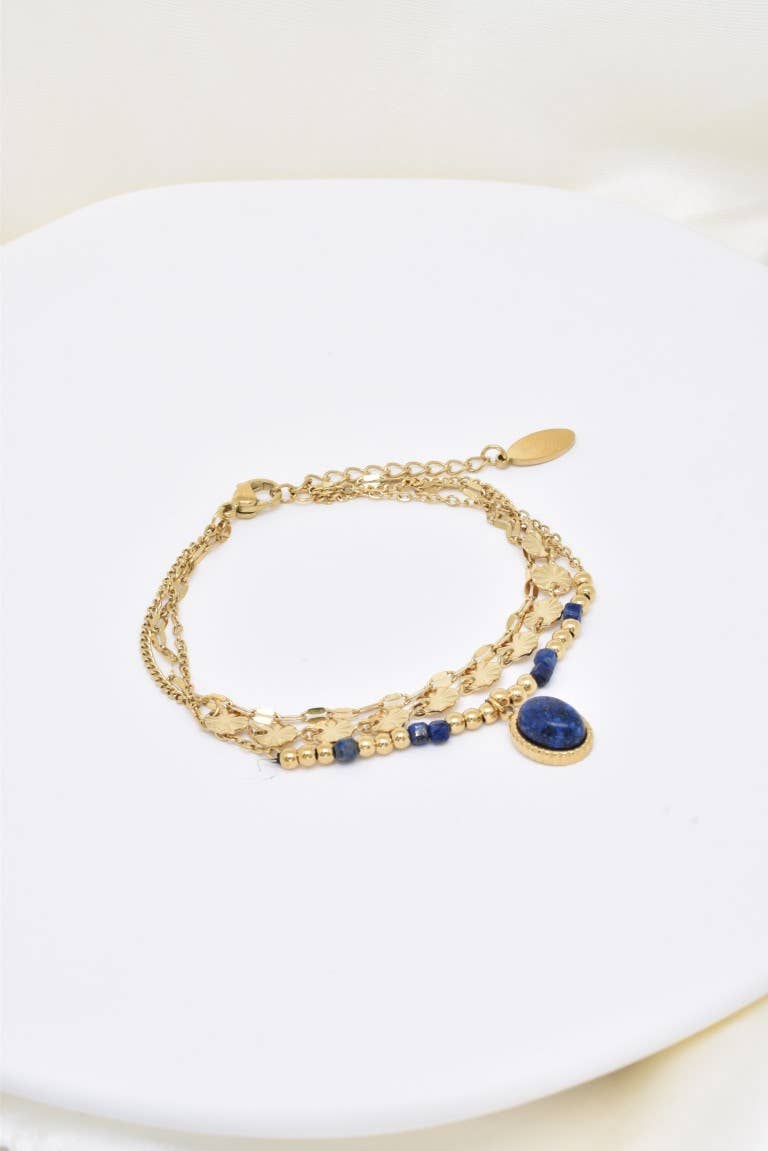 Kapyco - Wholesale Woven/Braided Bracelet - Stainless steel three row bracelet - BR210216OR5