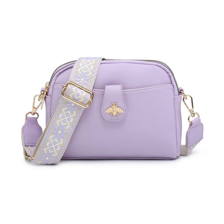 Papaya Fashion Ltd - Wholesale Crossbody bag – Women's - B23002 Bee Cross Body Handbag with double zip top sections12