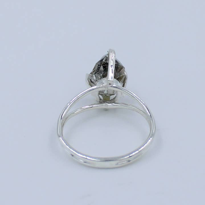 Silvex Jewelry - Wholesale Single Stone/Solitaire Ring - Raw Herkimer Diamond 925 Silver Ring
