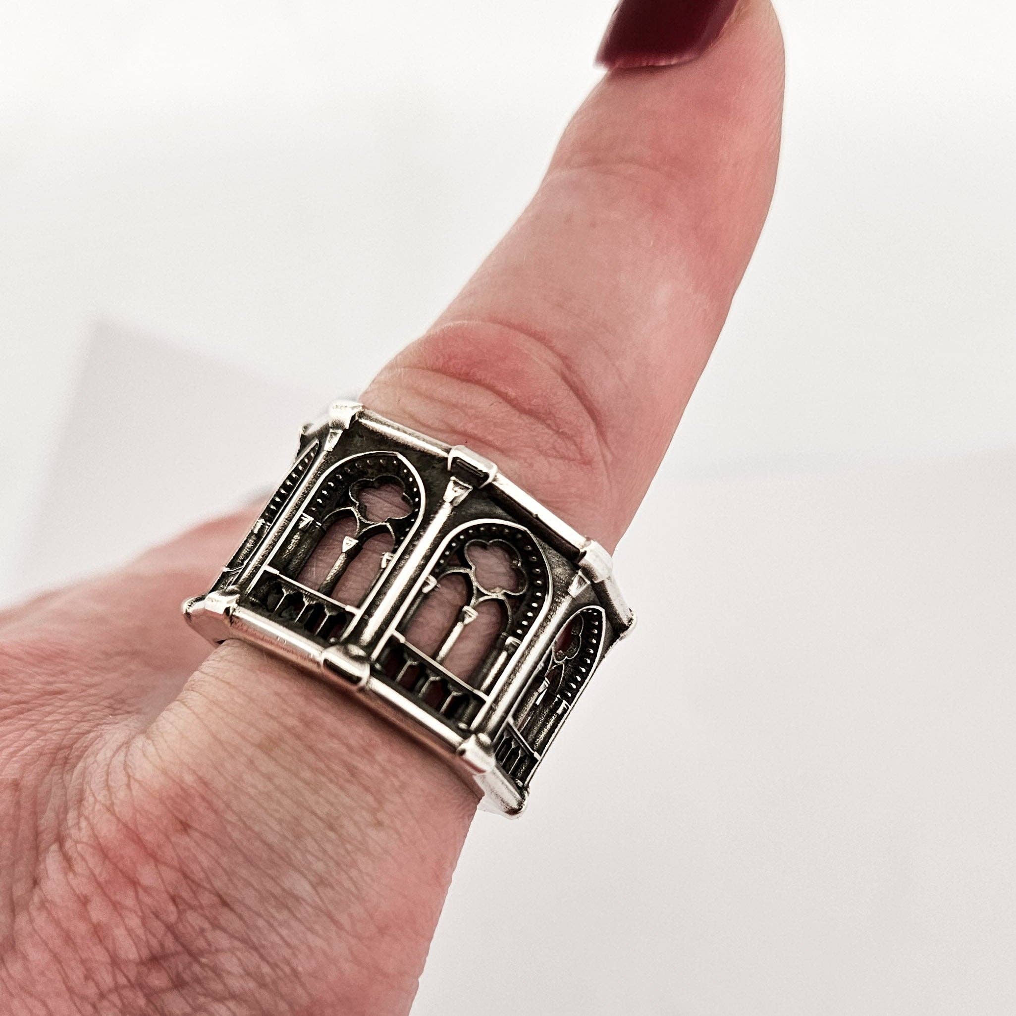 Inchoo bijoux inc - Wholesale Band/Stacked Ring - Holy Gothic Church Bold Wide Ring Band13