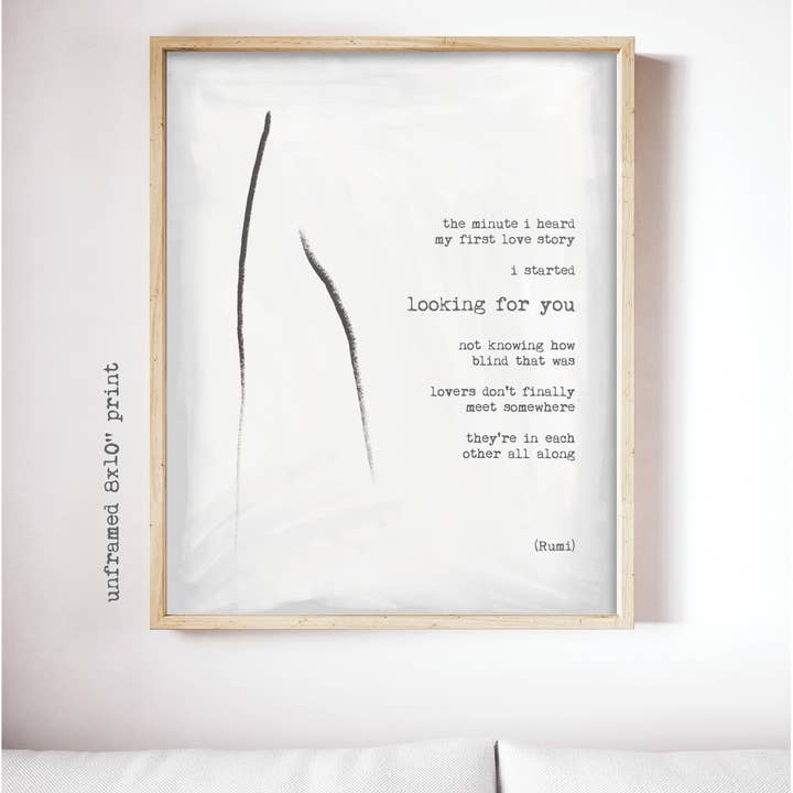 Rumi, Looking For You - 8x10 Print for wholesale by Raincity Prints