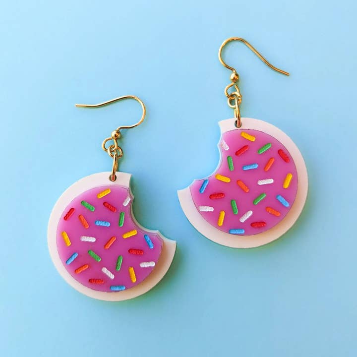 Bad Artist Co - Wholesale Dangle Earrings - Sugar Cookie Acrylic Statement Earrings