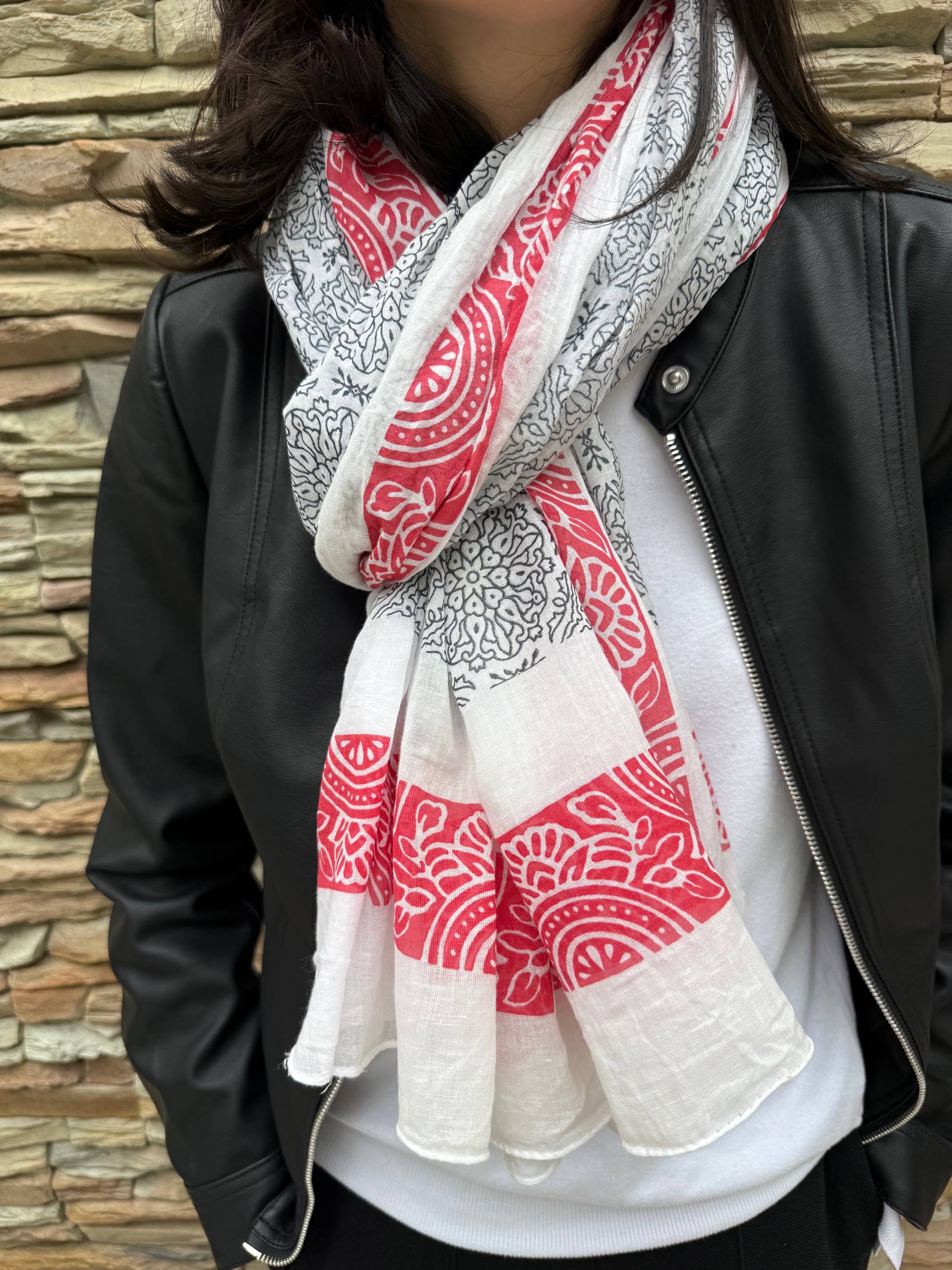 Maison Unik Accessoires - Wholesale Scarf - Unisex - Scarf Cheche or Pareo 100% Indian Cotton Blockprint3