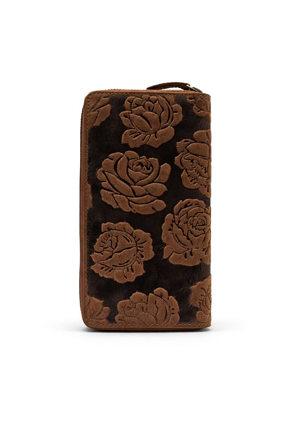 Alta Quero - Wholesale Wallet - Women's - Genuine Ladies Leather Wallet Embossed – Brown (Rose)3