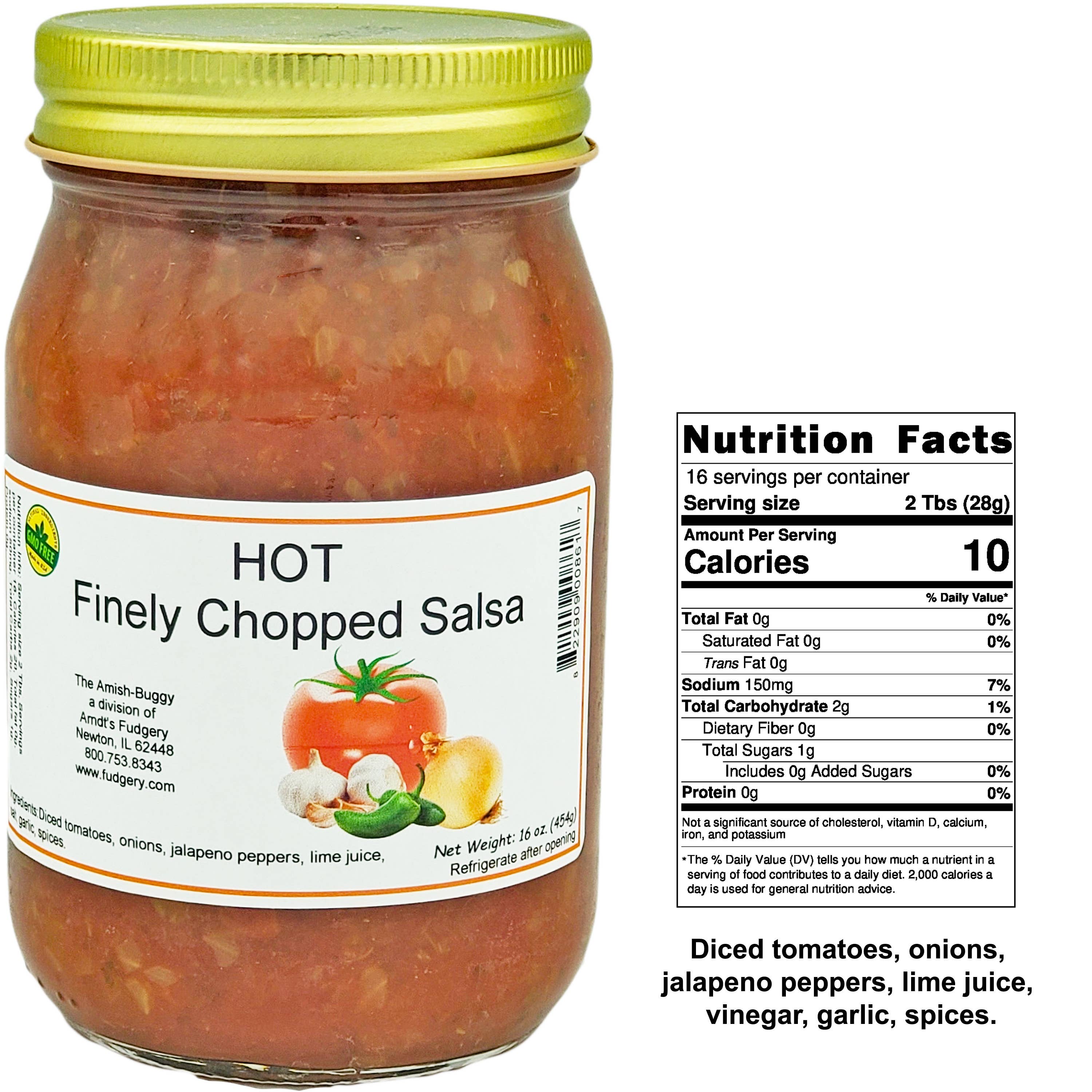 Arndt's Fudgery LLC - Wholesale Salsa - Amish Fresh Made Salsa 16 oz. Jar5