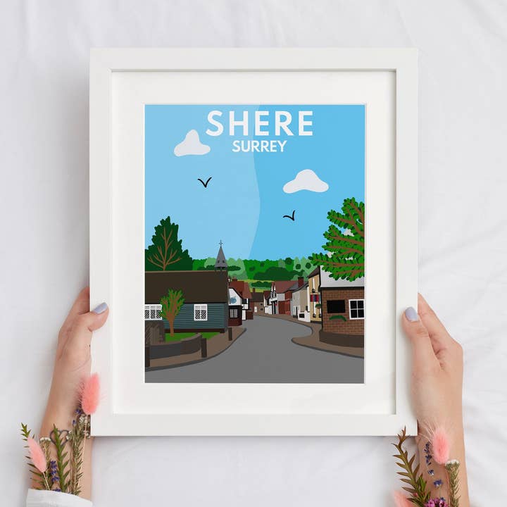 Shere, Surrey - Kunsttryk for engroshandel hos JezzzDesigns