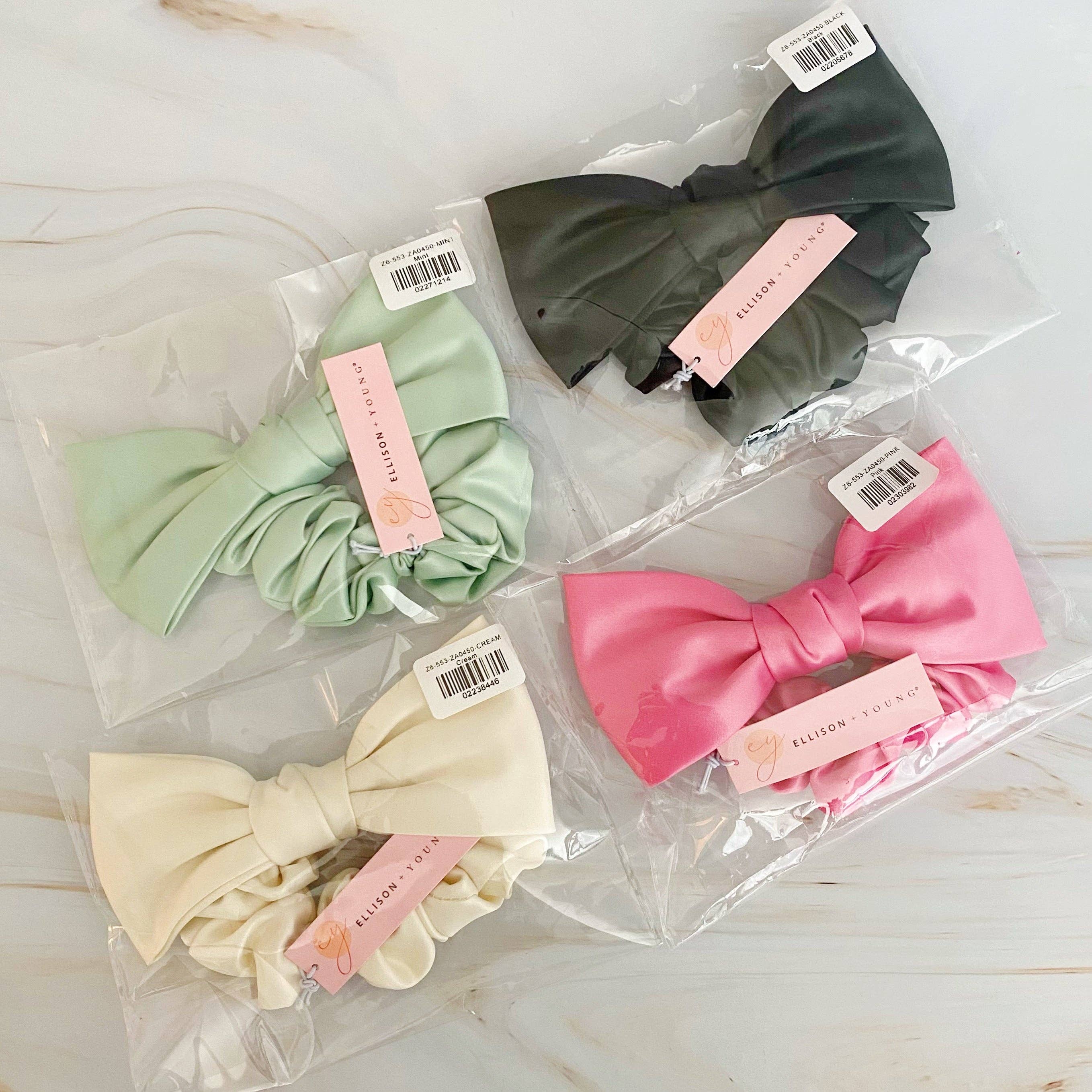 Ellison+Young - Wholesale Scrunchie - Women's - Satin Bow Tie Hair Scrunch5