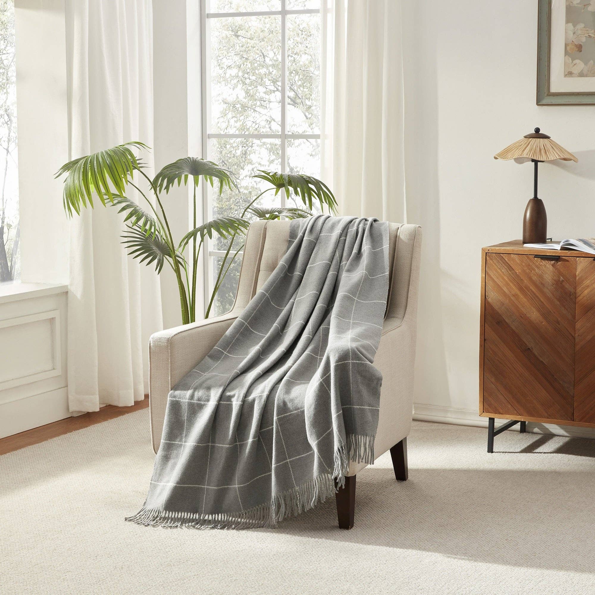Narniar - Wholesale Throw Blanket - Cashmere-Like Throw (Windowpane) 50x60"6