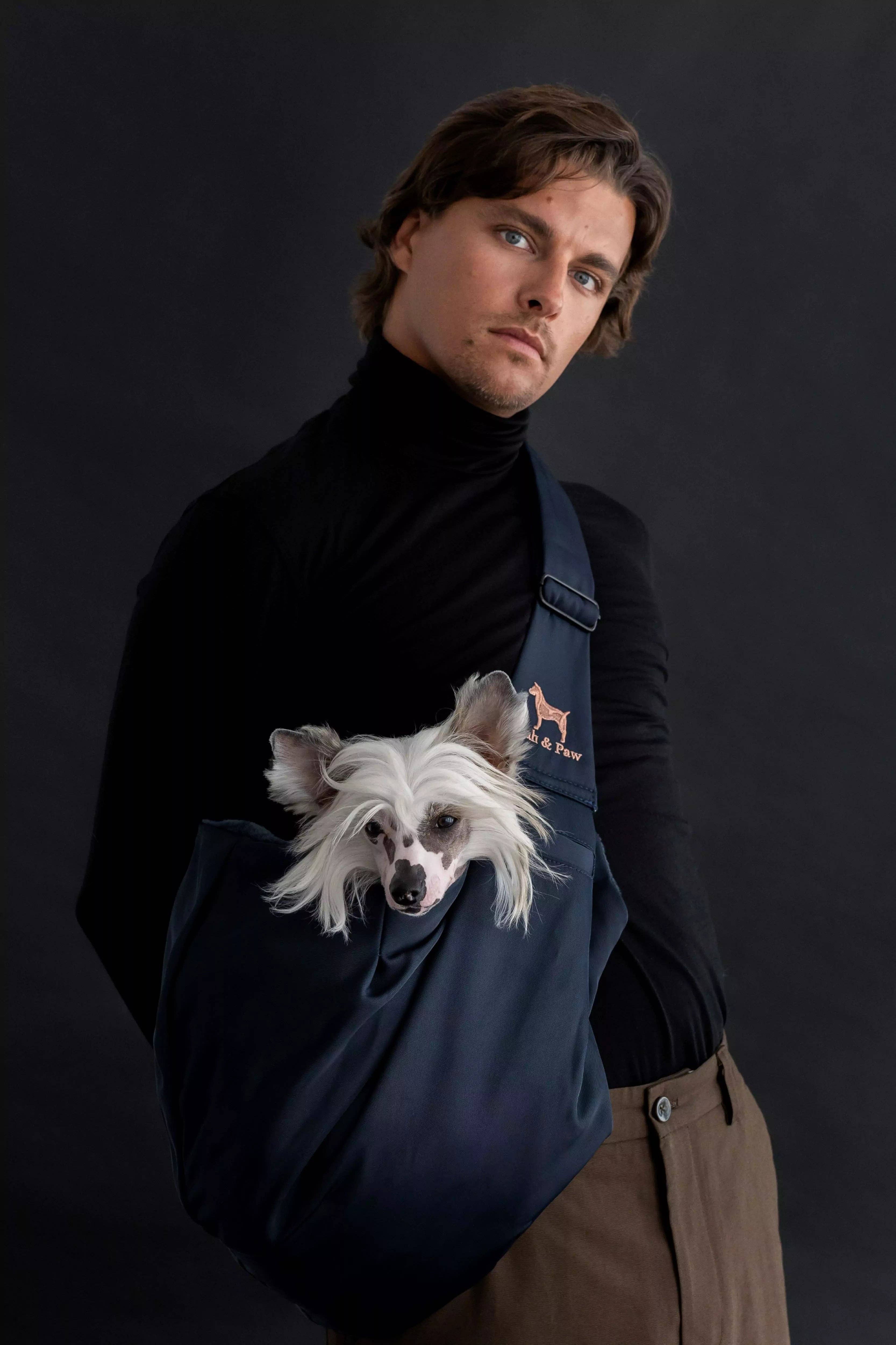 NOAH AND PAW LLC - Wholesale Pet Carrier - Cat/Dog - Premium Twill Pet sling Carrier, Snap Style, Black10