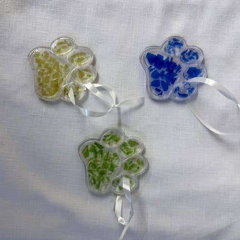 Paw Ornament/Sun Catcher for wholesale by Rescued Whines