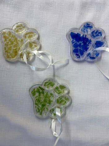 Paw Ornament/Sun Catcher for wholesale by Rescued Whines