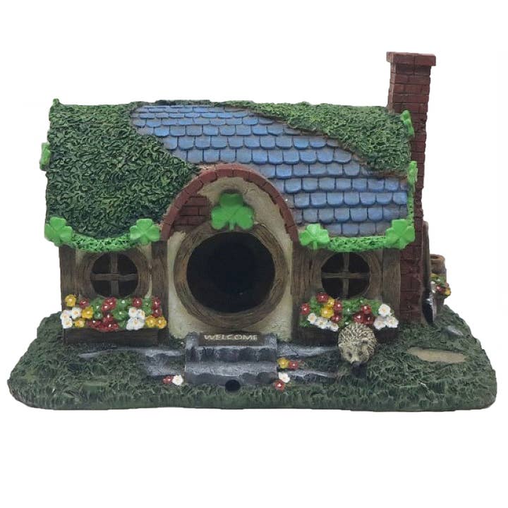 9.5" Resin Irish Cottage Bird House for wholesale by Santa’s Workshop Inc.
