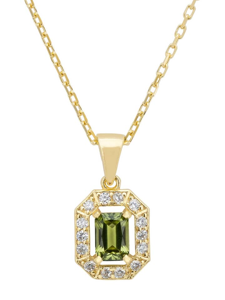 Whistledown Gemstone Pendant Necklace Peridot Gold for wholesale by Latelita