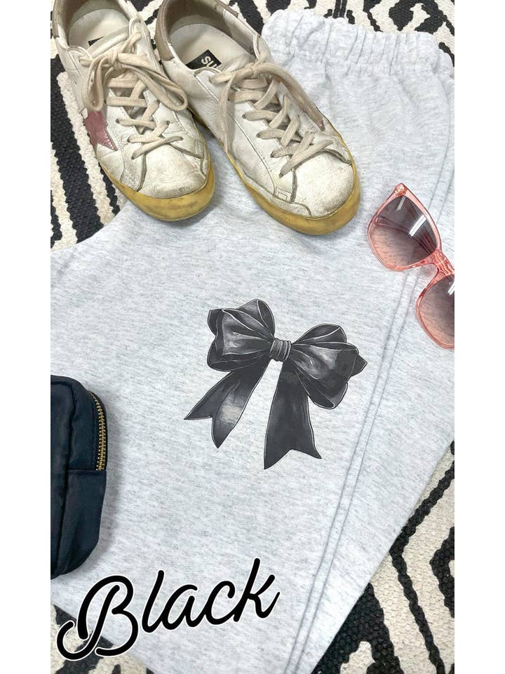 Sugar Stitch - Wholesale Lounge Sweatpants/Joggers - Women's - Big On Bows Graphic Sweatpants2