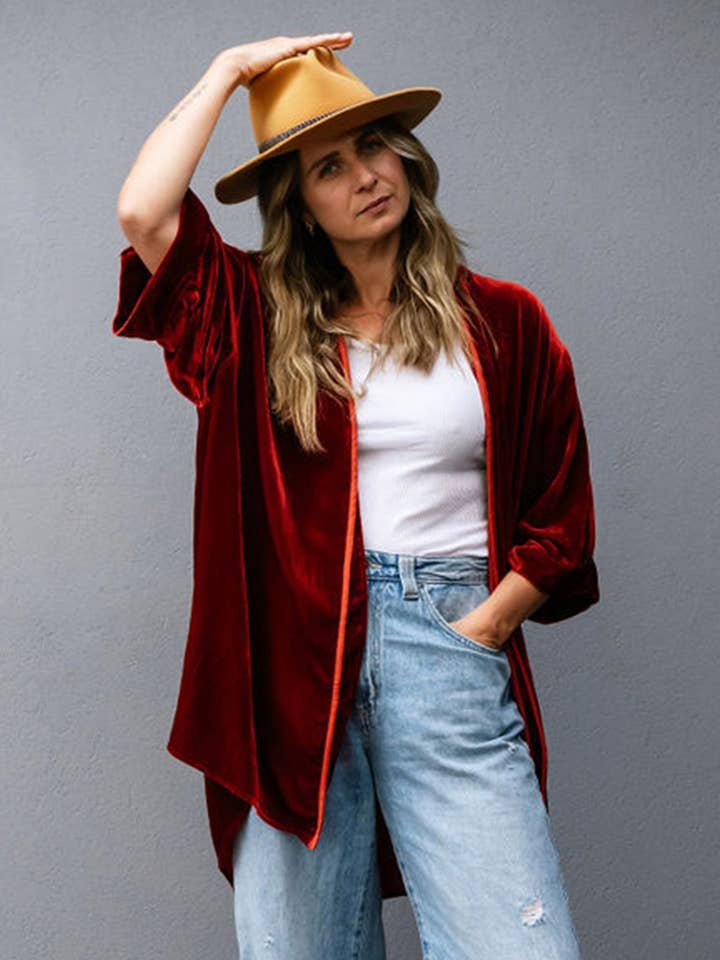 Sophia Silk Velvet Jackets and other Purchase Wholesale shaggy jacket. Free Returns & Net 60 Terms on Faire trending on Faire.