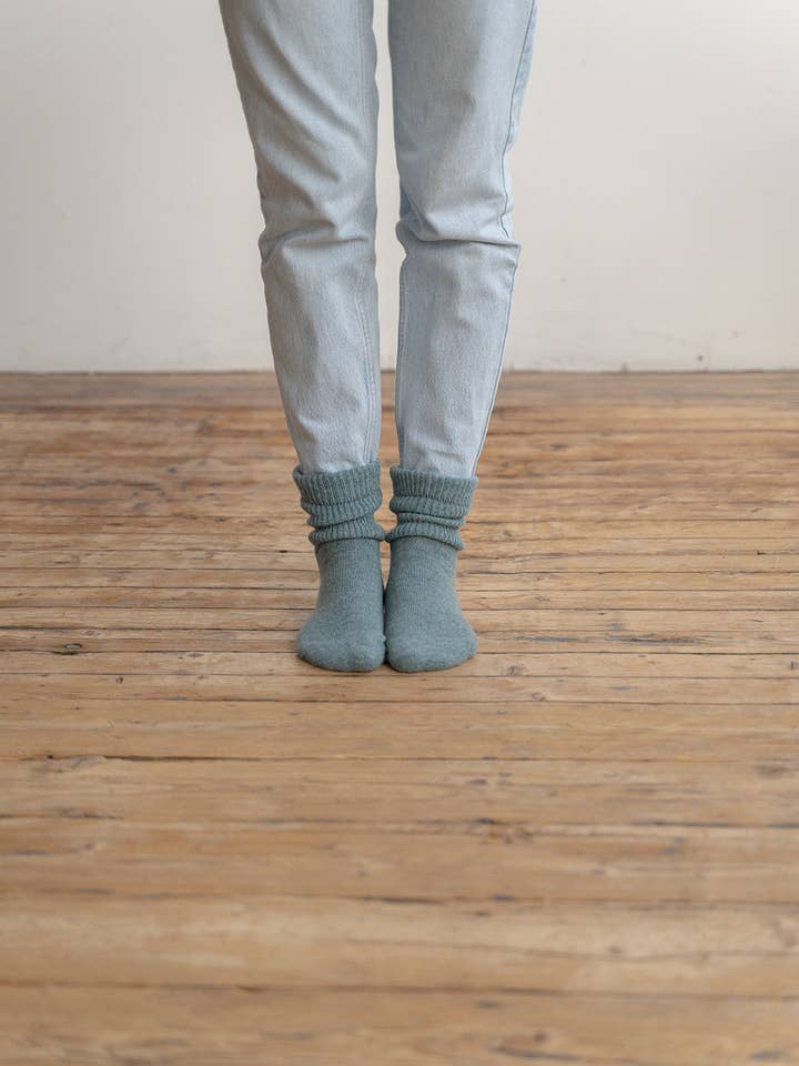 Oribe Green Lounge Sock for wholesale by Hilary Jane Keyes