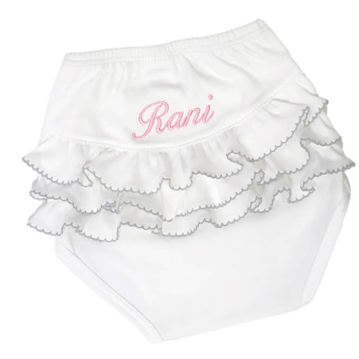 MARCELA - Wholesale Underwear/Diaper Cover - Baby - Baby Pima Cotton Bloomers with Ruffles1