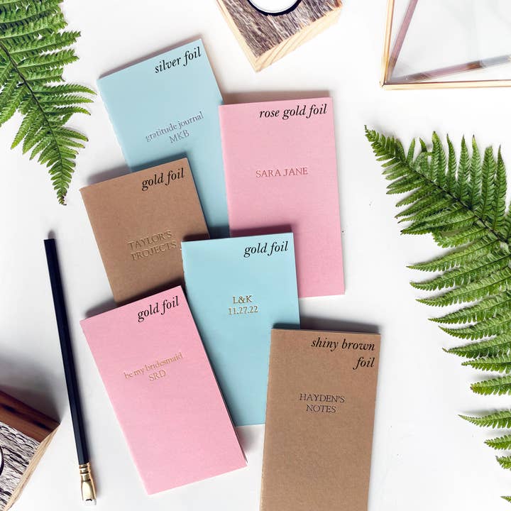 Studio Portmanteau - Wholesale Notebook - Custom Text Foil Embossed Mini Saddle Stitch Notebook8