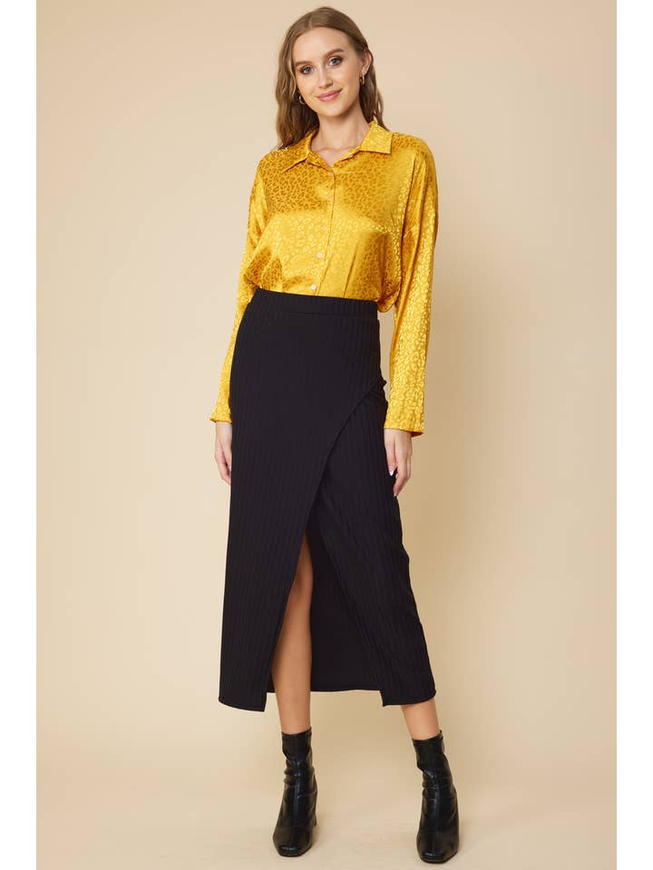 FSL Apparel - Wholesale Skirt - Women's - SS8032 - RIBBED WARP MIDI SEXY SKIRT