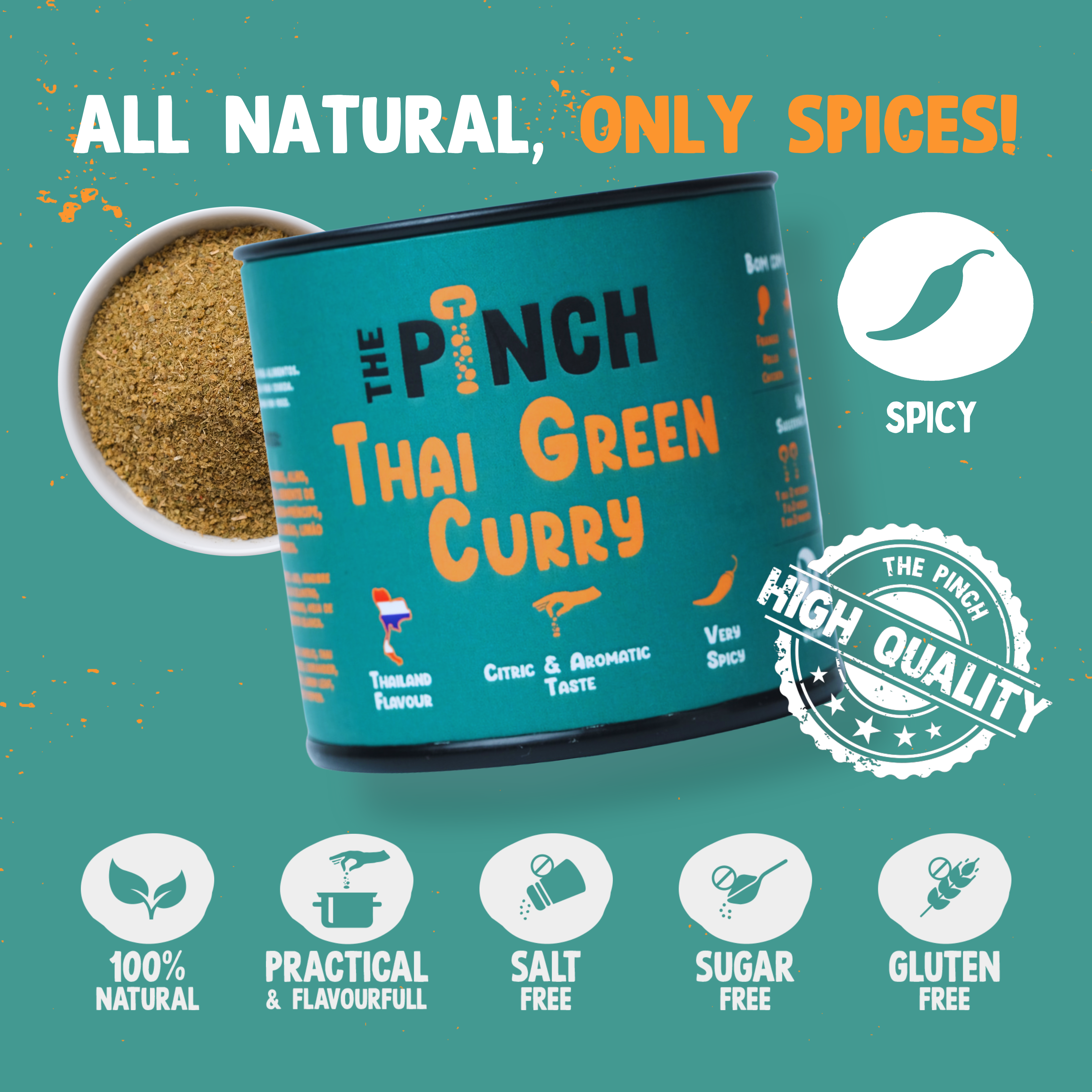 The Pinch - World Spice Blends – Großhandel Gewürzmischungen – Thailändisches Grünes Curry (Caril Verde) – 45 g1