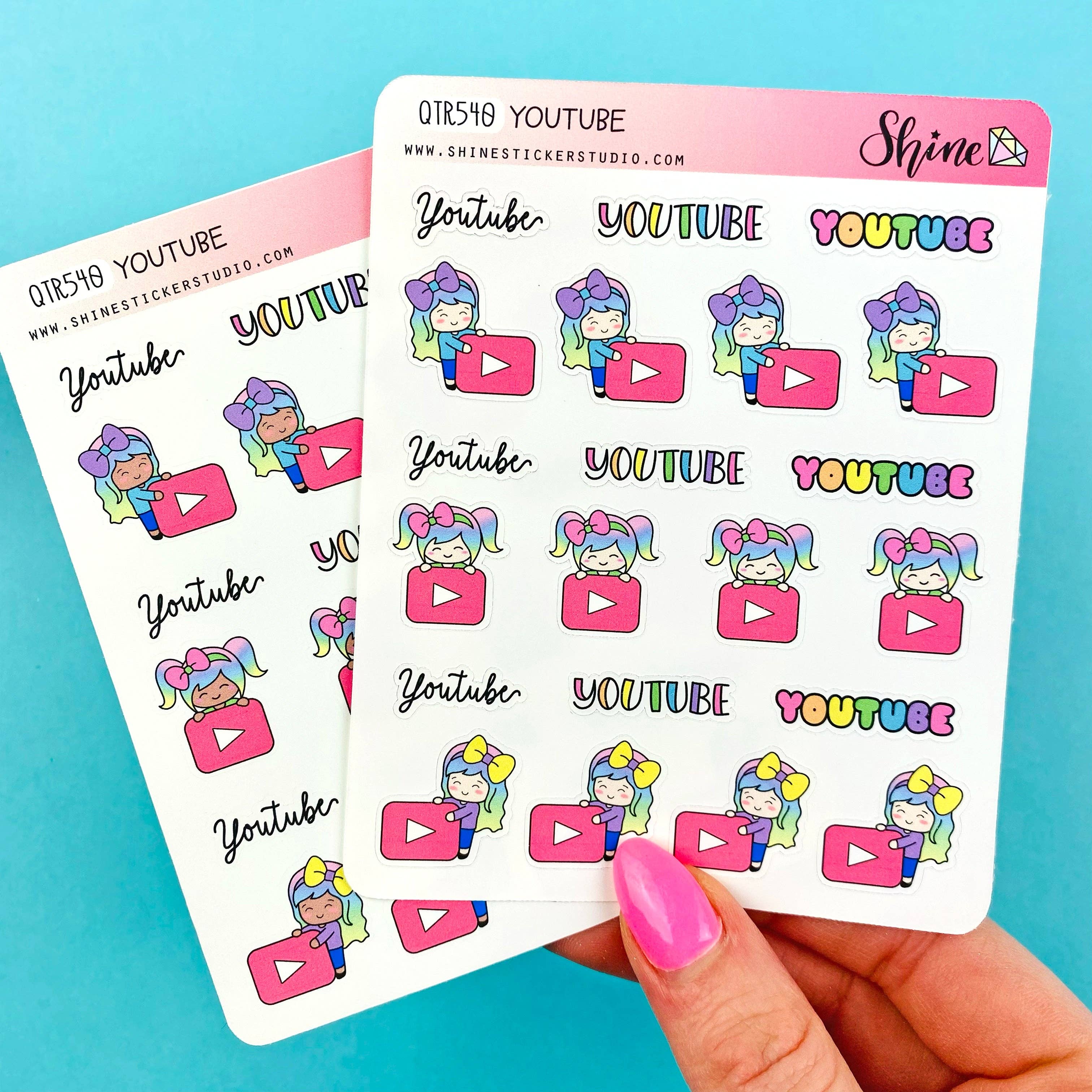 Shine Sticker Studio - Wholesale Sticker - Luna YouTube Stickers2