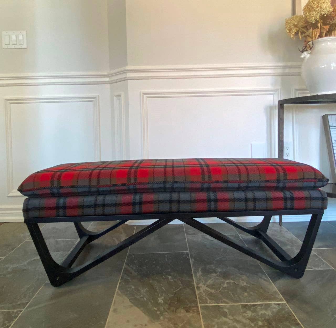 Seat4uhome – Banco por atacado – Banco Highland xadrez estofado Hendraheim 48" Hendraheim10