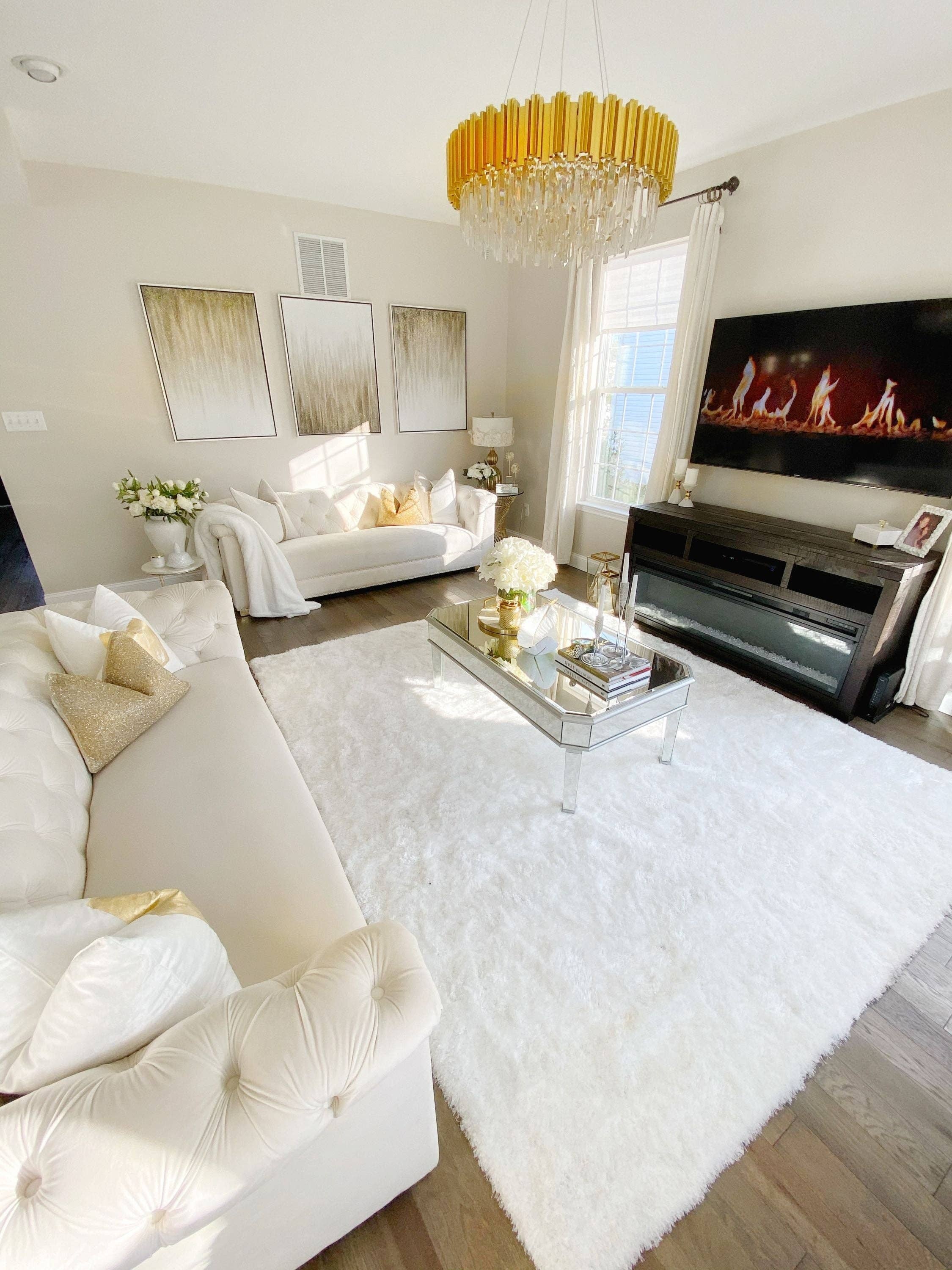 Well Woven - Wholesale Area Rug - Feather Collection Liza  White Shag Rug –   Sparkly, Plush, Minimalist Glam7