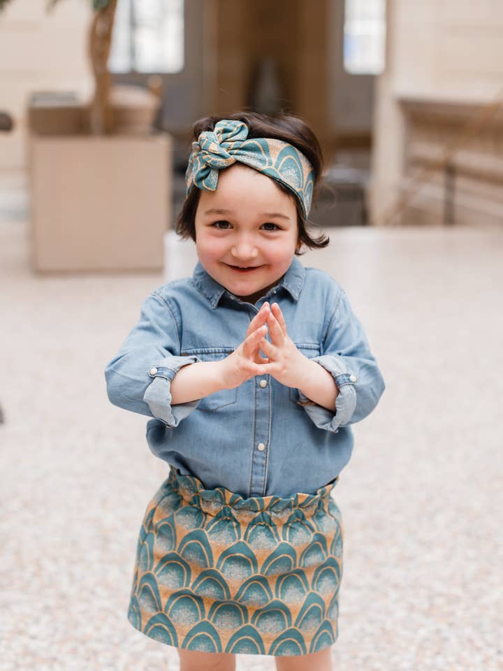 Gonna Nanette verde pavone per la vendita all'ingrosso da parte di Les Petits Lots