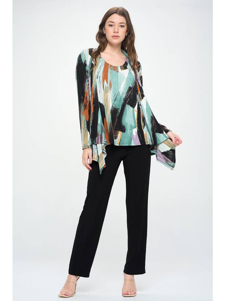 Jostar - Wholesale Jacket - Women's - BNS Brush Strokes Print Mid Cut Jacket - 428BN-LRP1-W379