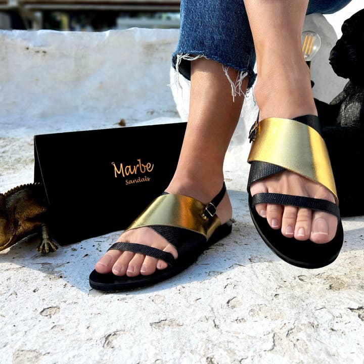 Riemchensandalen aus Leder: Myrto für den Großhandel von Marbe Sandals