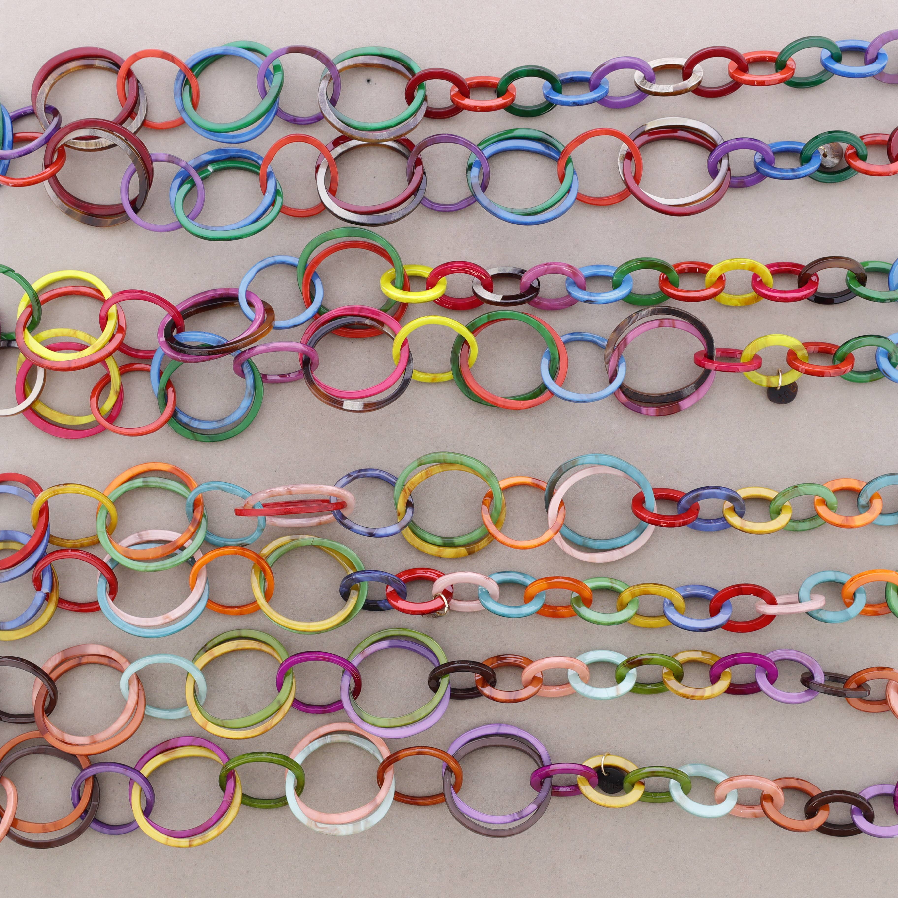 Sonata - Wholesale Snap Jewelry - Long Resin Link Necklace3