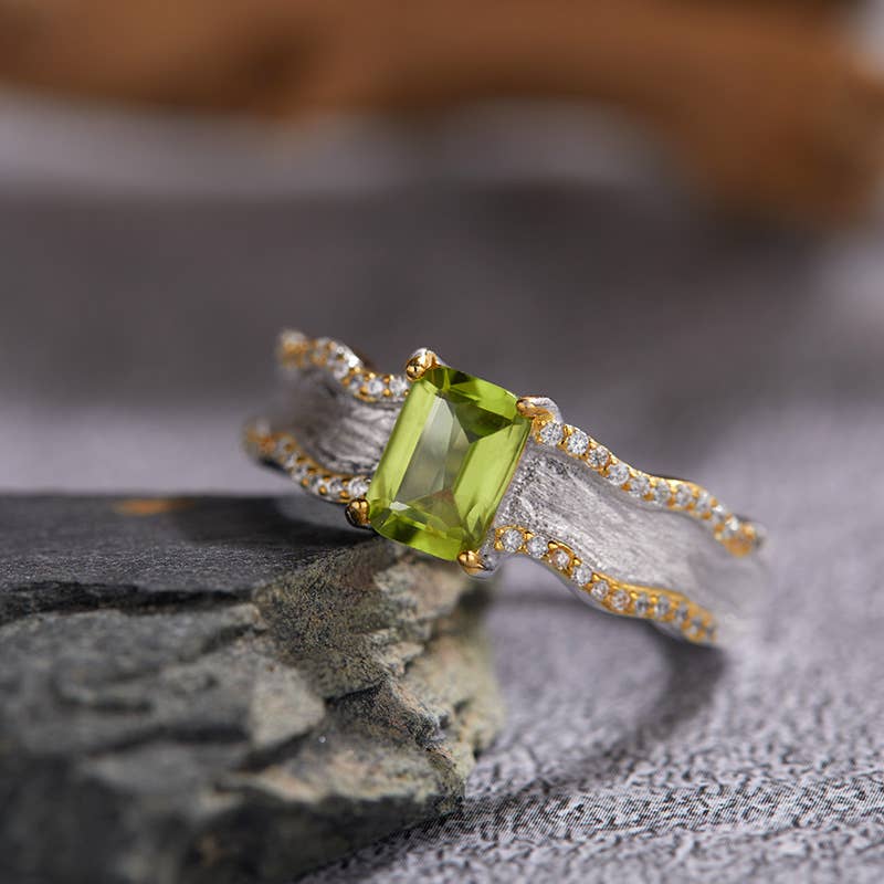 Gioiellin - S925 Silver Jewelry - Wholesale Single Stone/Solitaire Ring - S925 Sterling Silver Natural Peridot Amethyst Citrine Ring5