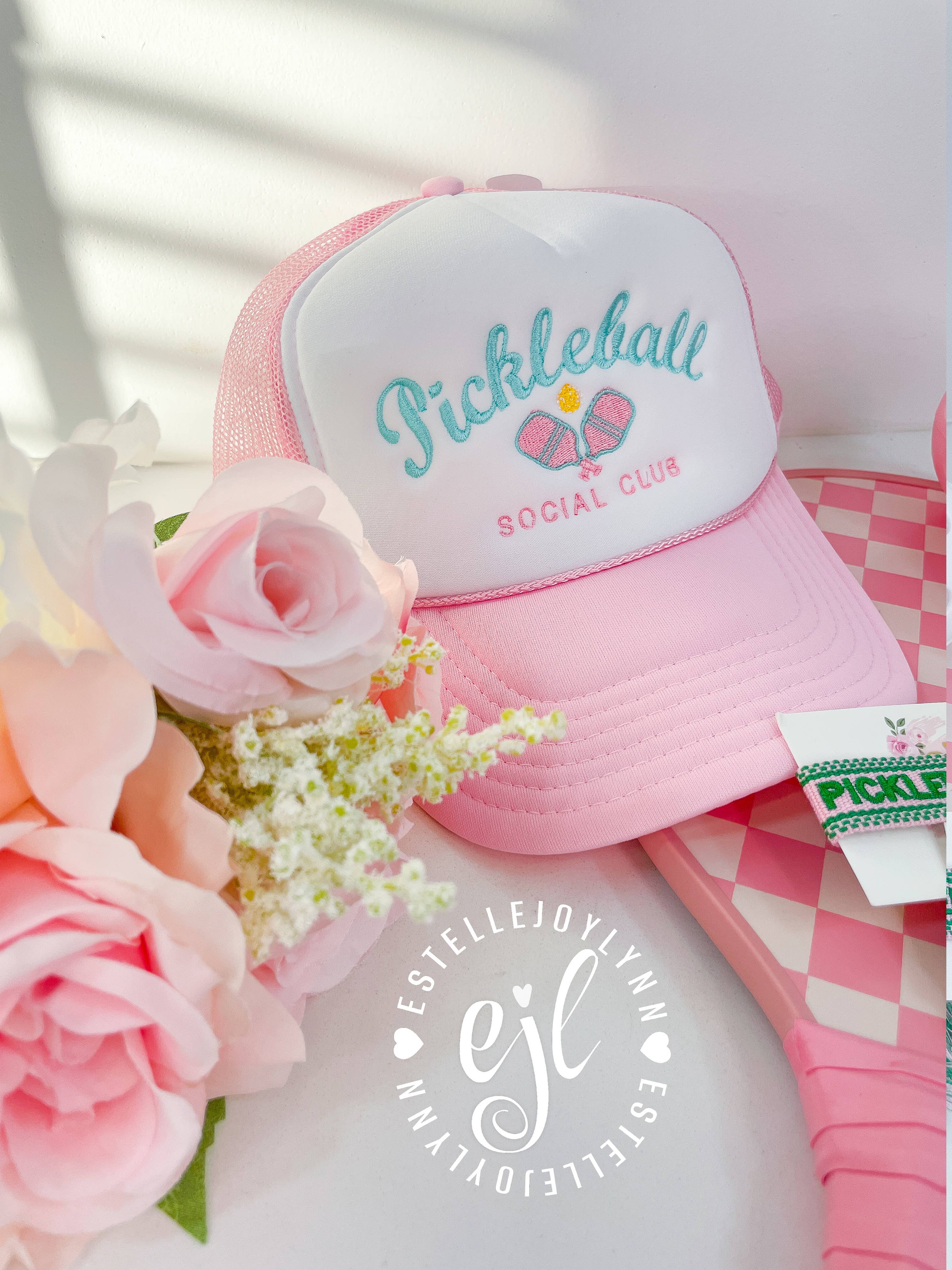 EstelleJoyLynn, LLC - Wholesale Trucker Hat - Women's - Pickleball Social Club Embroidered Trucker Hat / Sports