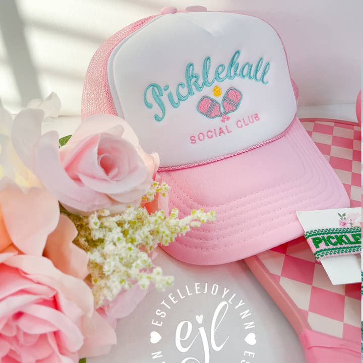 EstelleJoyLynn, LLC - Wholesale Trucker Hat - Women's - Pickleball Social Club Embroidered Trucker Hat / Sports0