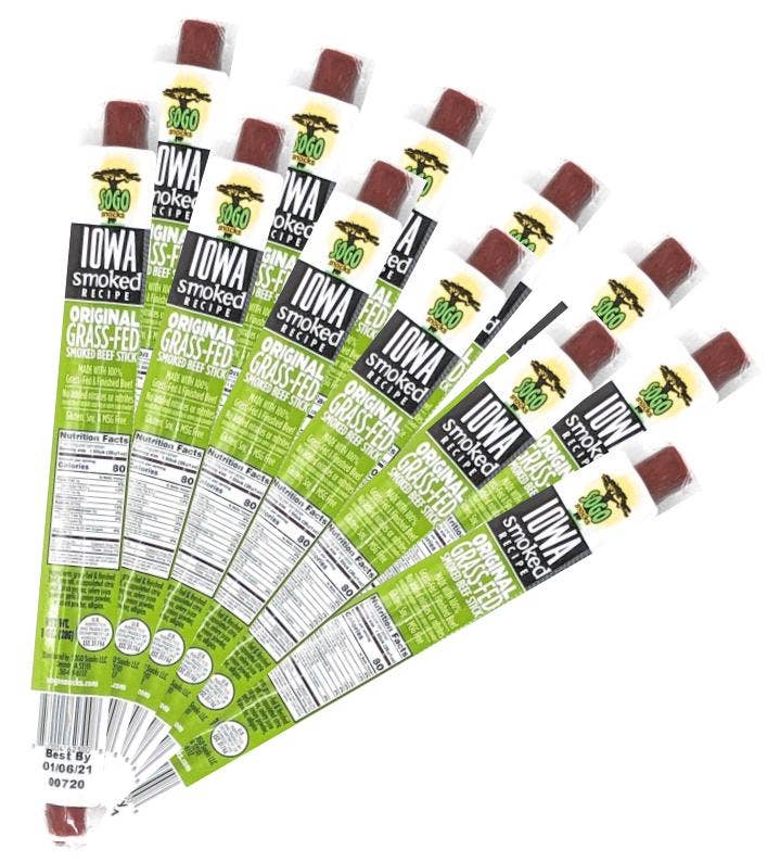 Sogo Snacks - Wholesale Jerky - Original - Iowa Smoked Recipe, 100% Grass-Fed Beef Sticks