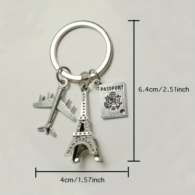 Magnifique Hearts – Großhandel Schlüsselanhänger – Damen – Flugzeug-Passanhänger mit Eiffelturm – Reisesouvenir2