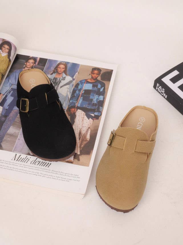 BELLICY / Cink-me - Wholesale Slippers - Kids - Children's mules in suede with adjustable buckle, XT2Q6-21