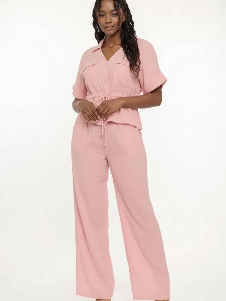 Gauze Pant Set for wholesale by J2 FASHION