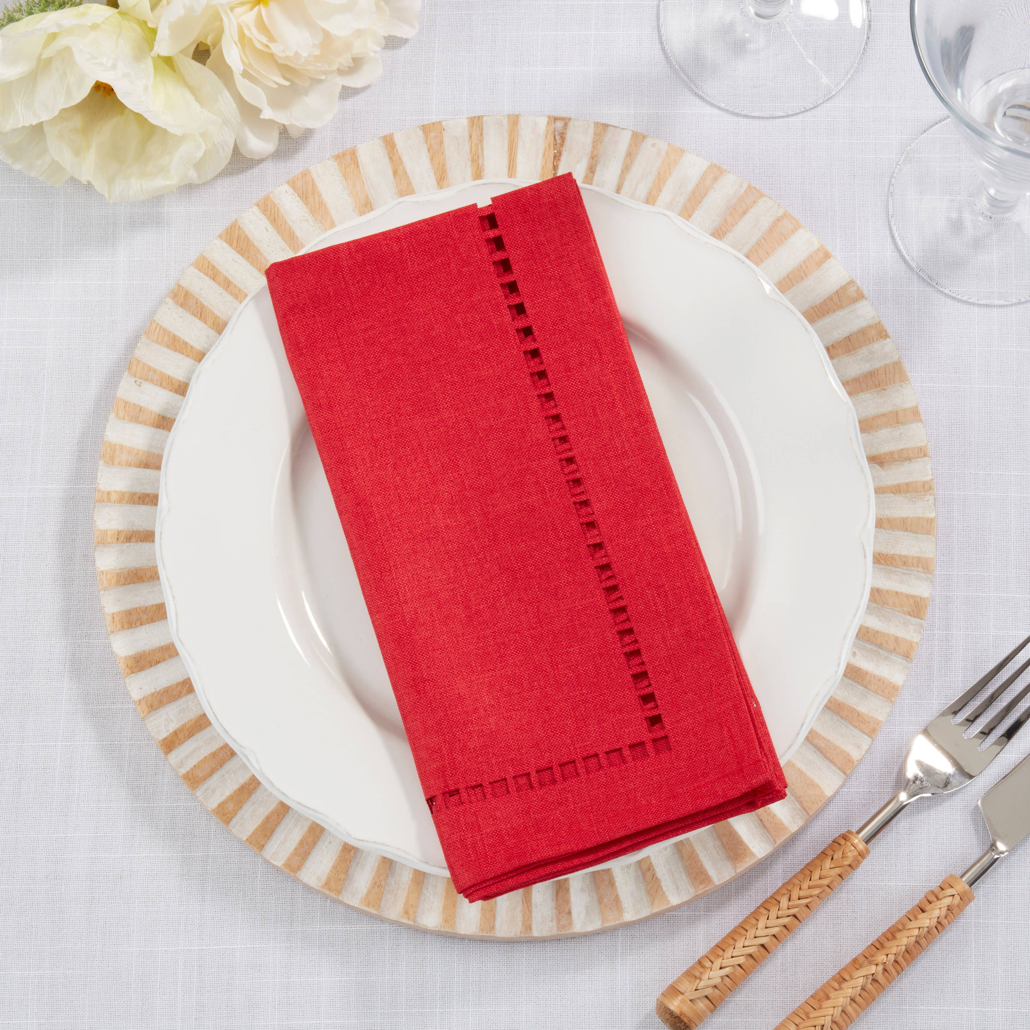 Saro Lifestyle – wholesale Dinner & cloth napkin – Laser-Cut Hemstitch Napkin20
