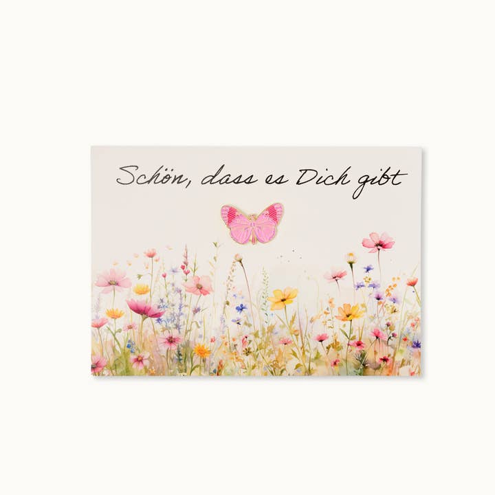 by Vivi. - Wholesale Love Card - Pin-Karte: Schmetterling - Schön, dass es Dich gibt