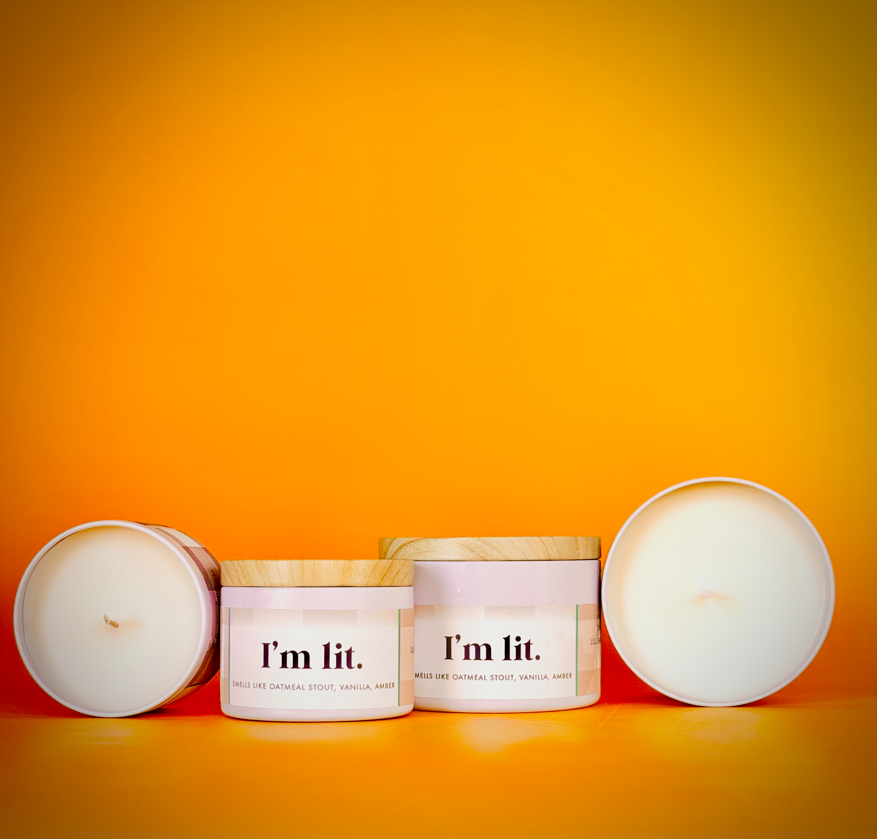 L I L L I E  &  P I N E - Wholesale Jar/Filled Candle - "I'm Lit" Fun Soy Candle1