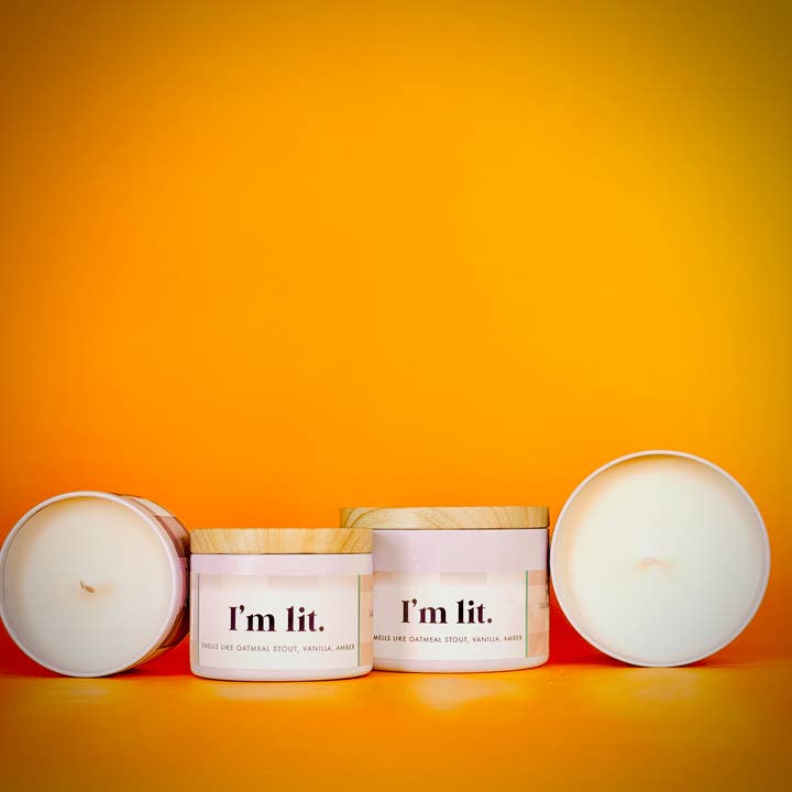 L I L L I E & P I N E - Wholesale Jar/Filled Candle - "I'm Lit" Fun Soy Candle1