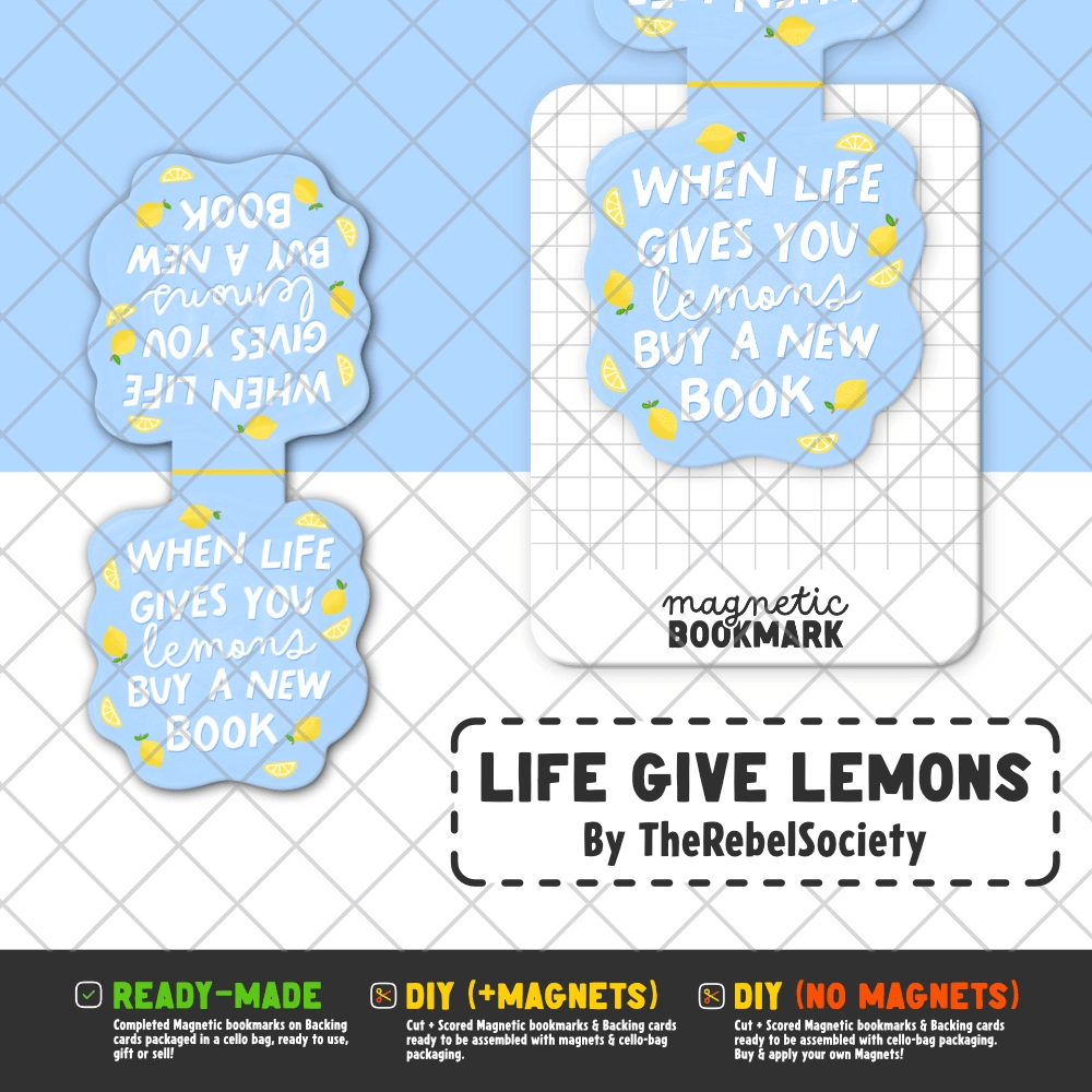 Stickiply – wholesale Bookmark – Life Gives Lemons | Magnetic Bookmark1
