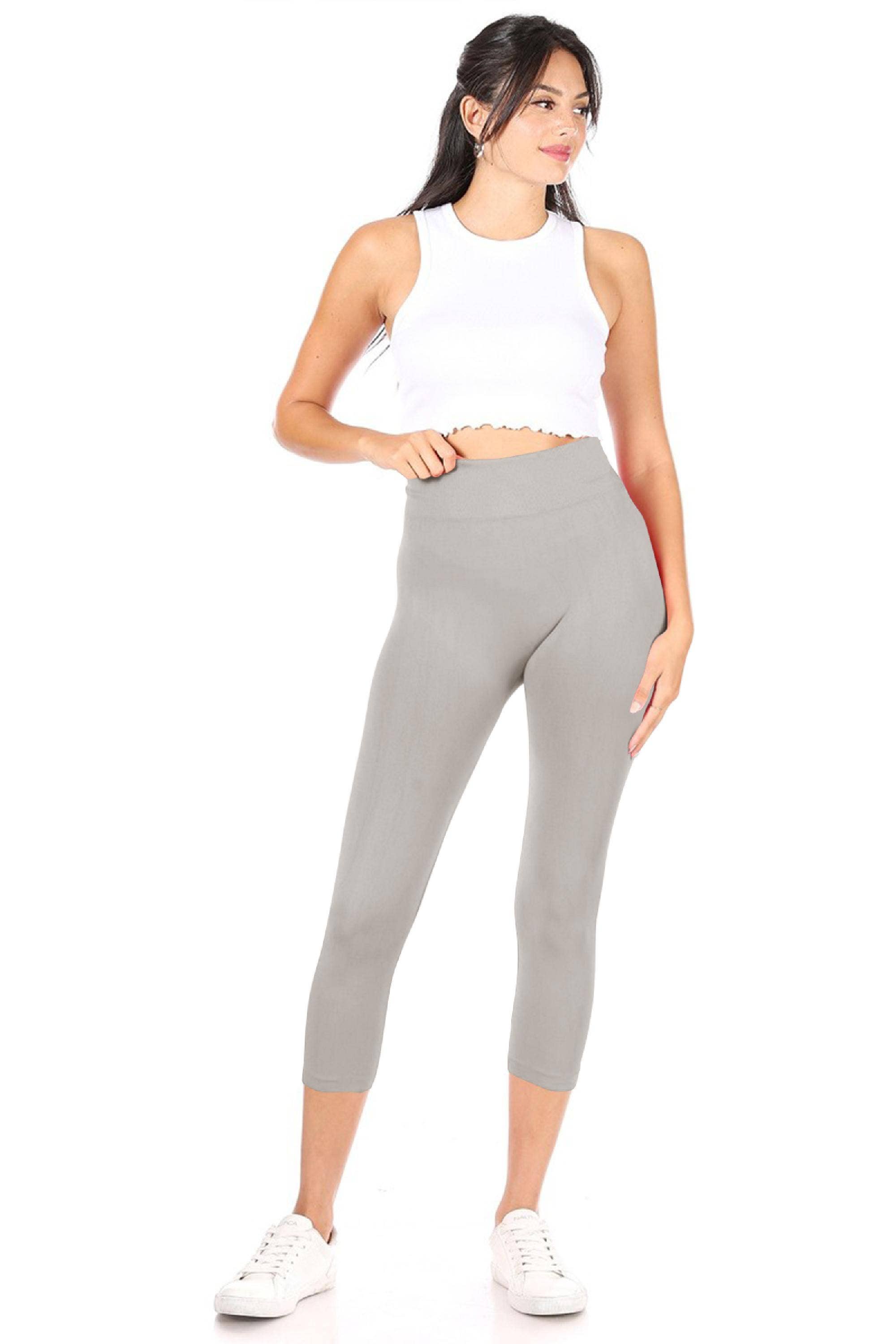 MOA COLLECTION - Wholesale Athletic/Lounge Leggings - Women's - Women's Casual Solid Seamless Capri Leggings30