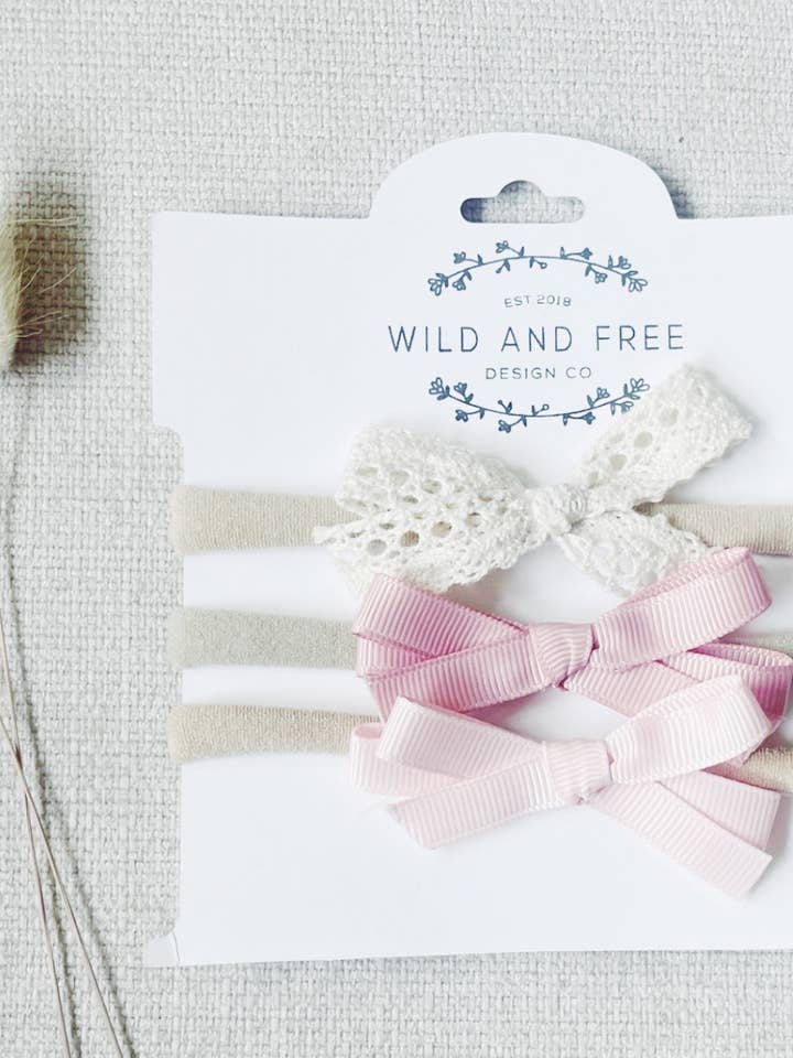 Crochet + Set strikjes met lint voor wholesale door Wild and Free Design Co.