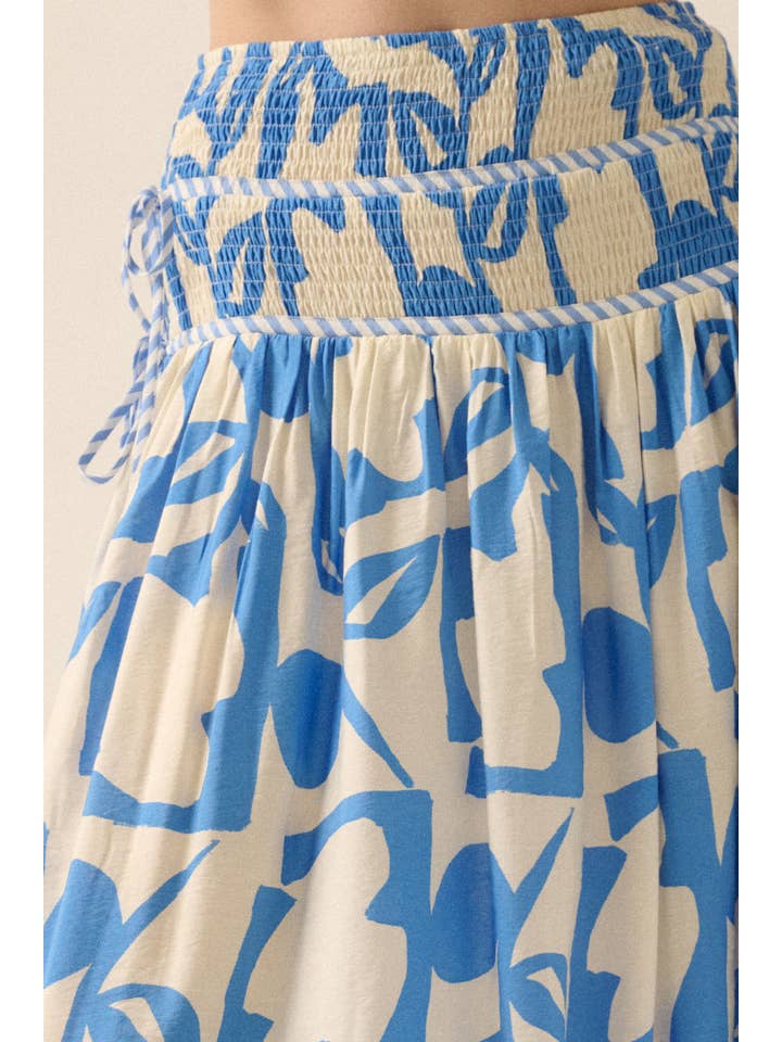 Promesa USA - Vendita all'ingrosso Gonna - Donna - Gonna lunga a balze con stampa floreale astratta10