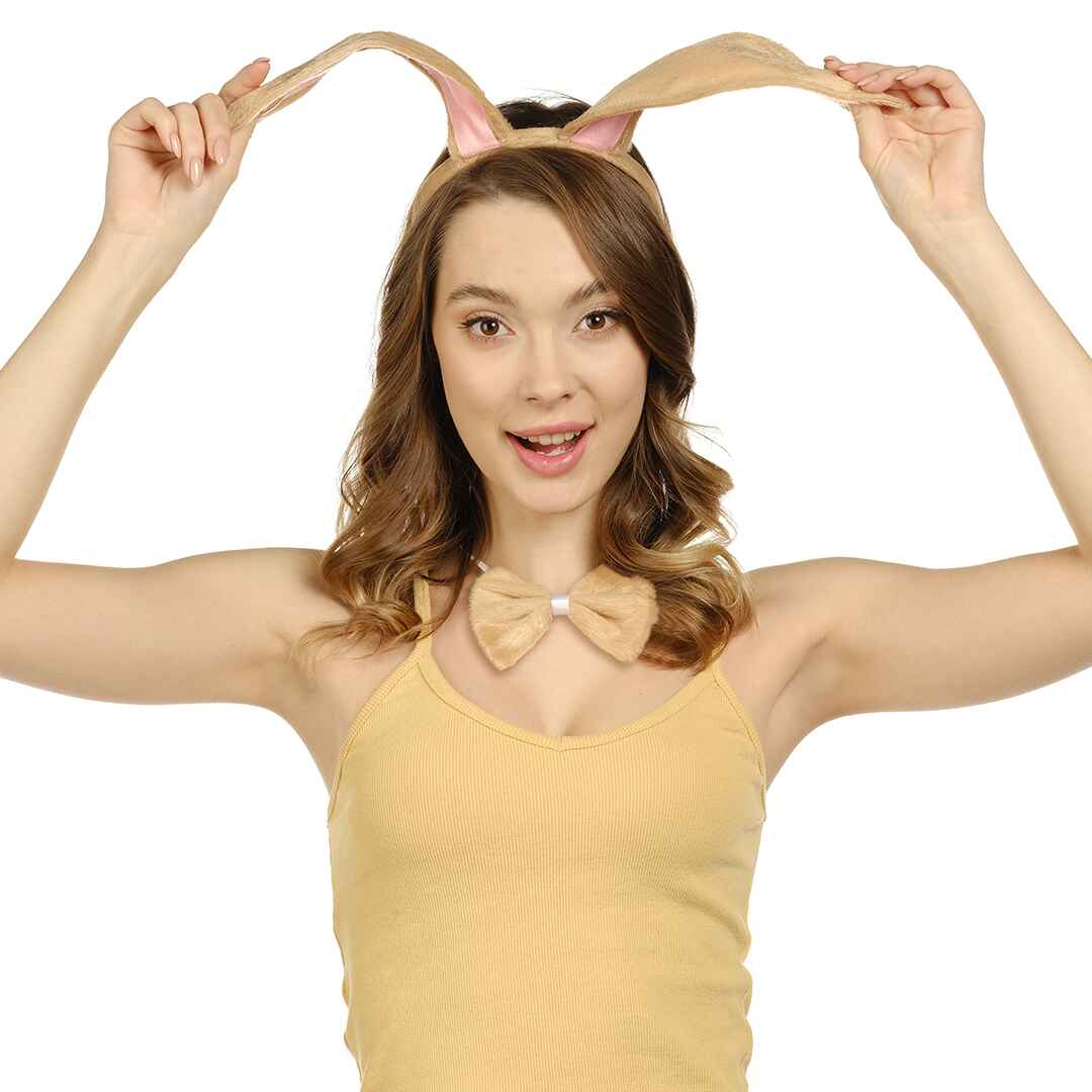 Funcredible - Wholesale Costume - Women's - Bunny Ears Headband Kit - Mellow Ears with Tail and Bowtie3