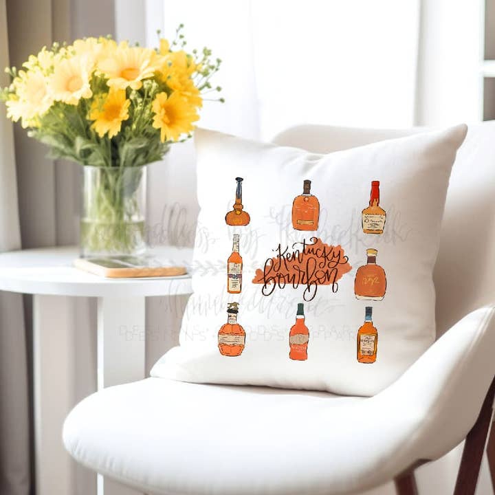 Cuscino quadrato Kentucky Bourbon per la vendita all'ingrosso da parte di Doodles By Rebekah