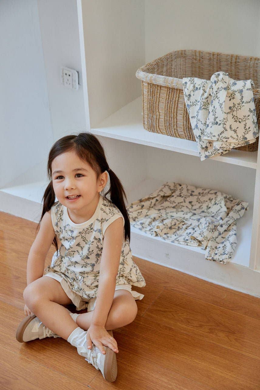 Norsu Organic - Wholesale Tank Top - Kids - Organic Cotton Ruffle Tank Top-Roses4