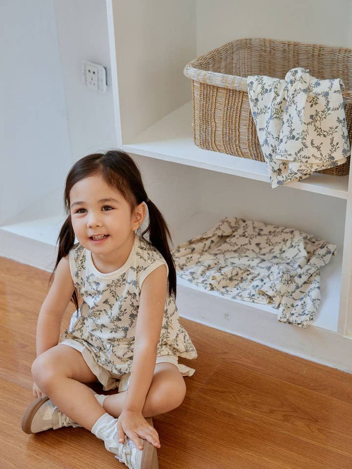 Norsu Organic - Wholesale Tank Top - Kids - Organic Cotton Ruffle Tank Top-Roses4